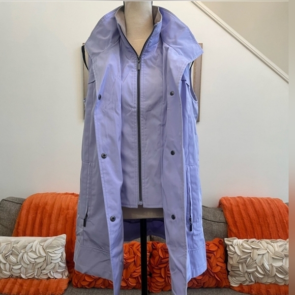 Coldwater Creek Lavender Sky Hooded Tunic Length Vest Women Size 1X - Picture 2 of 9
